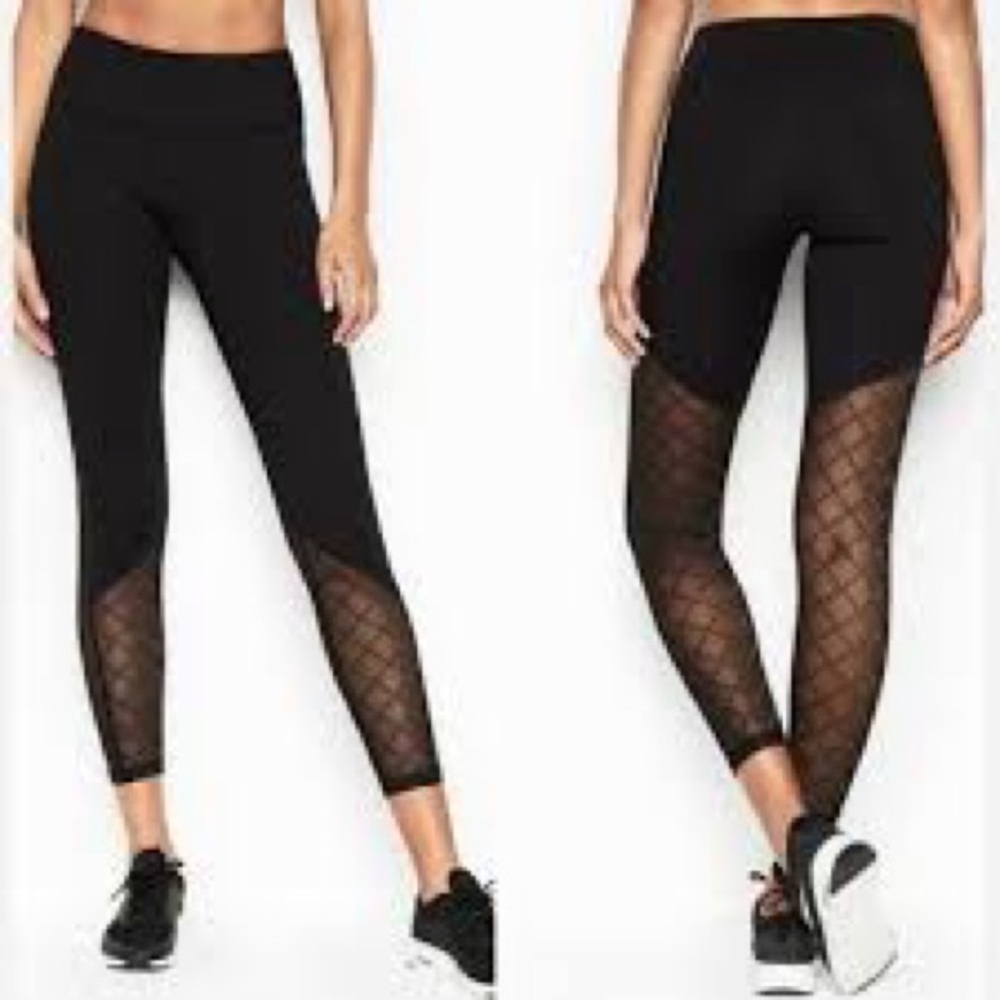 Victoria's Secret Black Knockout Workout Leggings with Mesh Detail size small